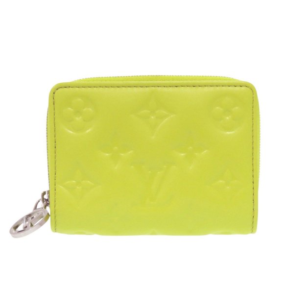 Louis Vuitton Portefeuille Lou M83210 Monogram Embossed Yellow Bi-fold Wallet...